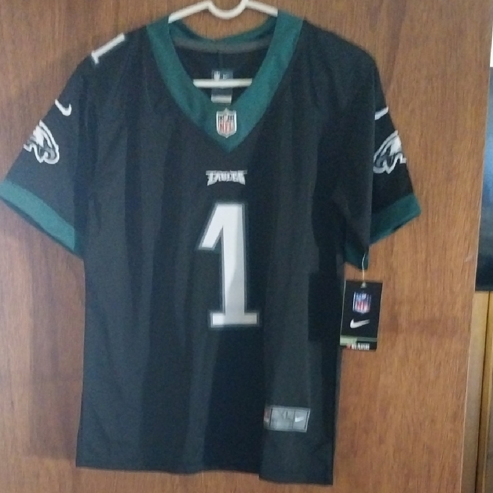 Nike Black and Green Football Jersey
